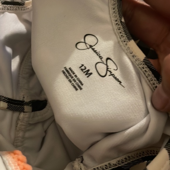 🌈 Jessica Simpsons Baby Girl Swimsuit Sz 12M Checkered Summer - Picture 4 of 5